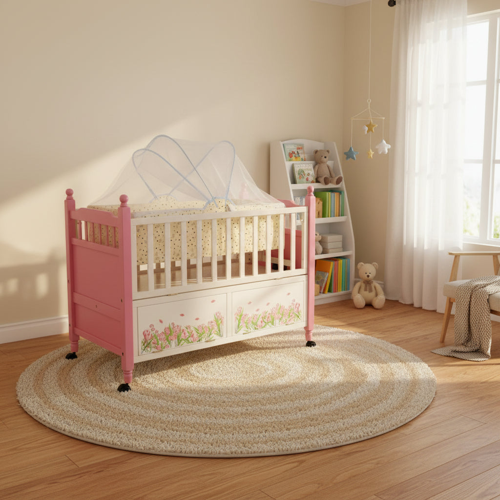 Junior Pink Baby Cot