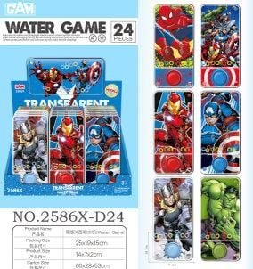 (2586X-D24) Avengers Water Game.6 Asst.24 Pcs /D Bx