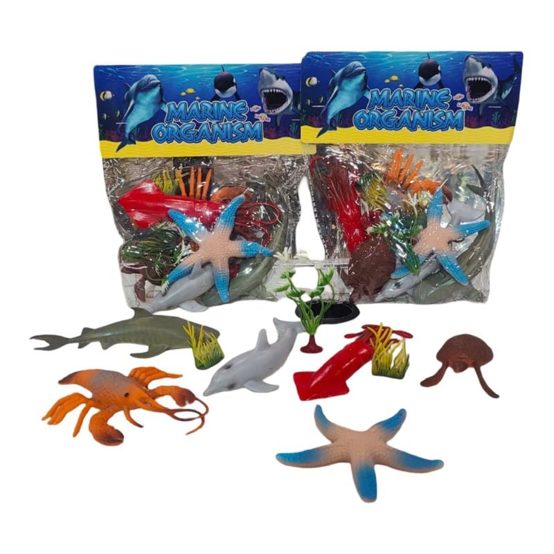 (2019-3) Ocean Animal Set,Pvc Bag W/Header