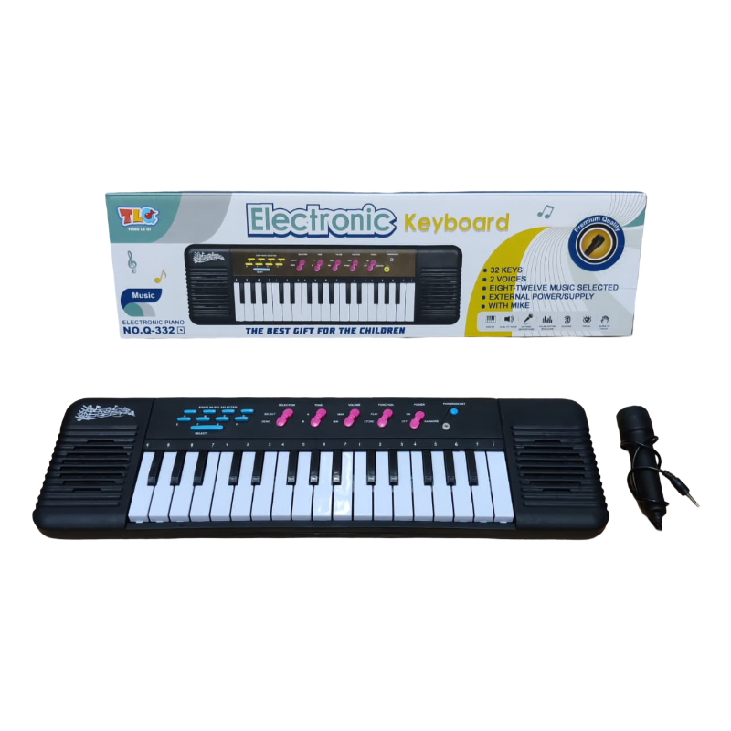 (Q-332) 32 Keys Piano, W/Microphone, P.Bx