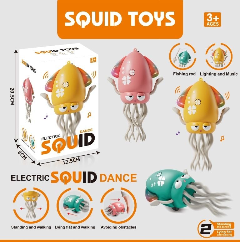(158-21C) Dancing Octopups,W/Light&Usb Charger, 3