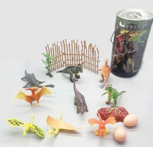 (8818-4) 16Pcs Dinosaur Set 12 Pet Bottle/Db