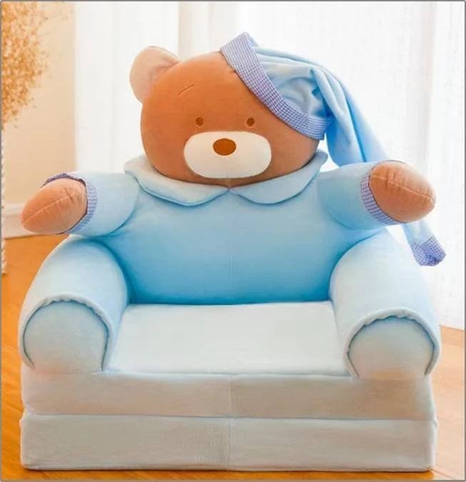 (W16) Blue Teddy Bear Sofa Seater