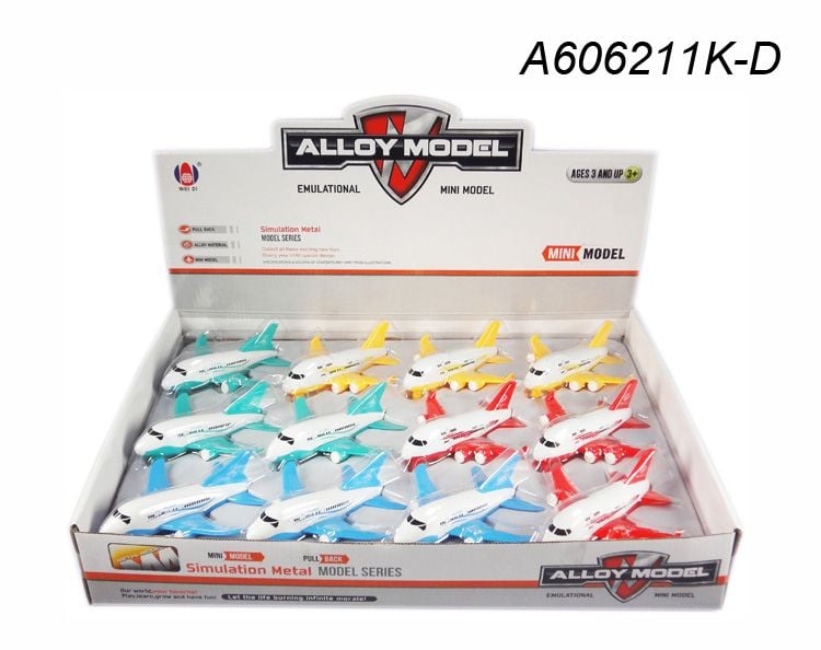 (9805-9806) P/B Metal Plane,2 Asst,2 Color,W/Out Lig