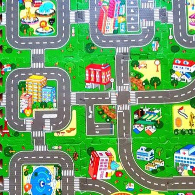 FOAM MAT TRAFIC PUZZLE L-1FT * W-1FT - 1mm 9pcs
