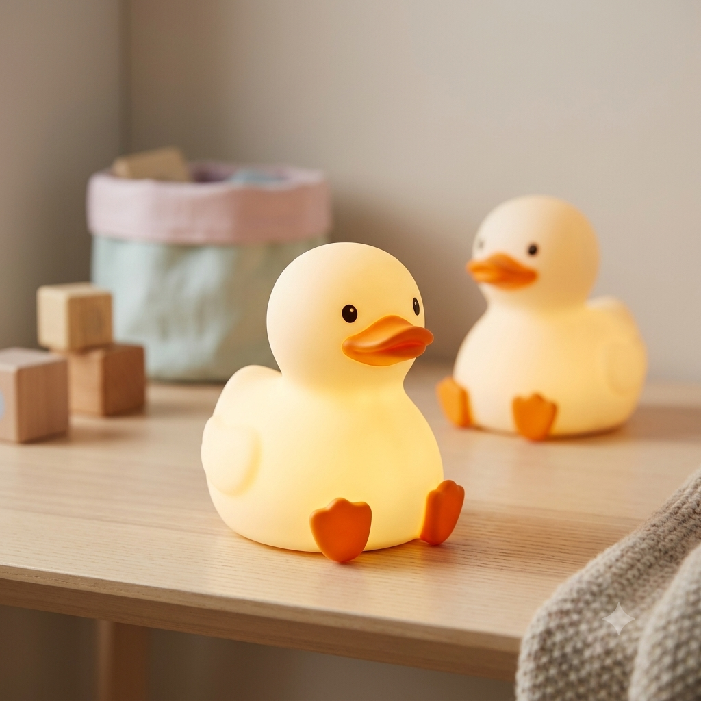 Duck Night Light Warm Lamp W/3.7V+Usb P