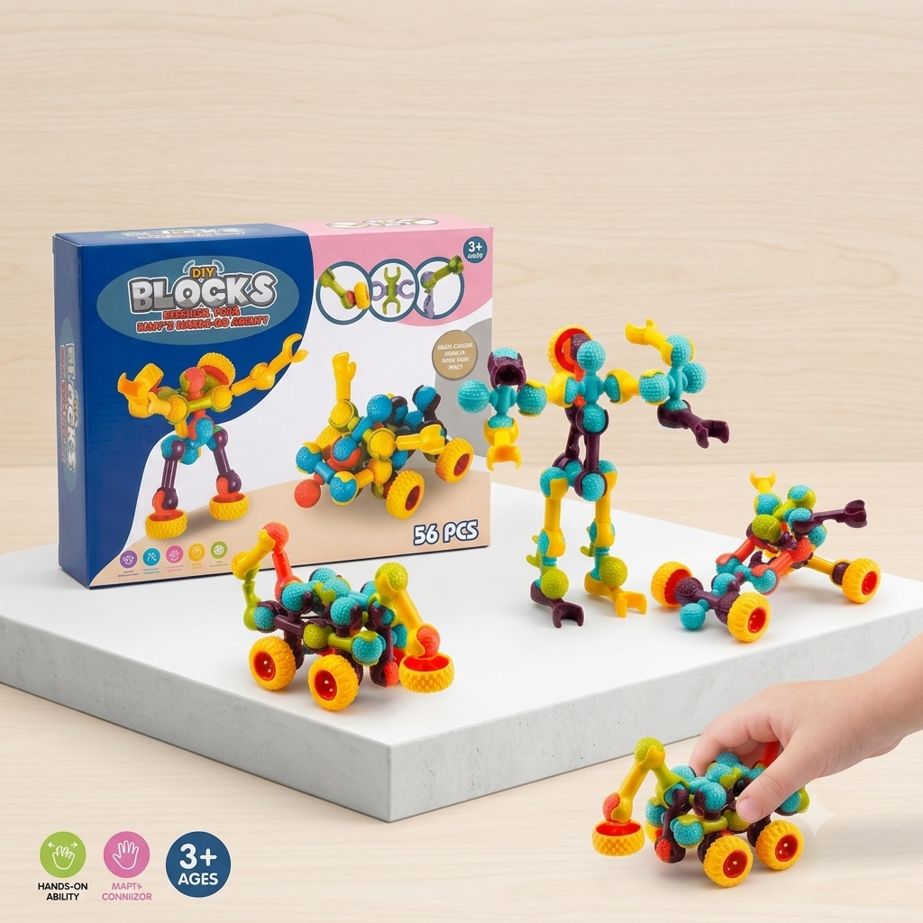 56Pcs Block Set P,Box