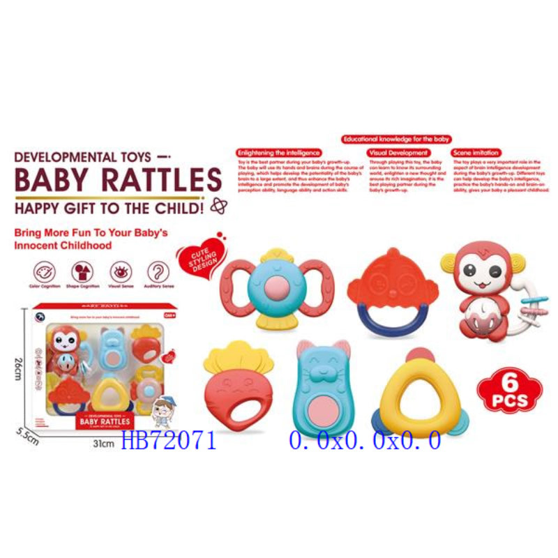 BABY RATTLE  6 PCS