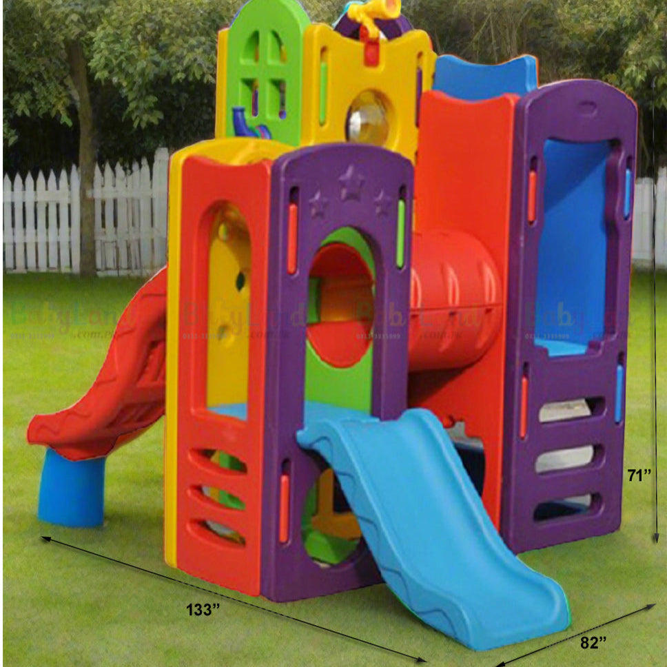 CHILDREN SLIDE & PLAY HOUSE L-133" W-82" H-71"