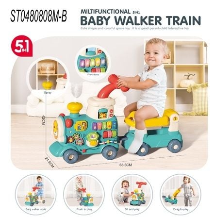 (6064) 5 In 1 Train,W/Light&Music, W/Out 3*Aaa,