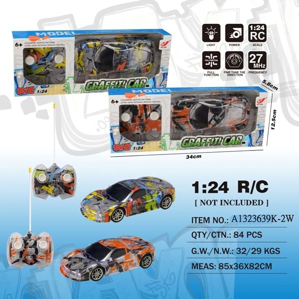 (XJ614-C2) 1:24 R/C Full Func Car W/Light 2Asst W/O