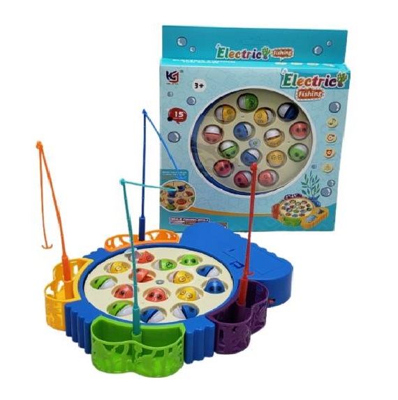 (33379) Bo Fishing Set 3Colors. W/Out2*Aa. W.Box (Main Body+Parts, Totally 10 Pcs)