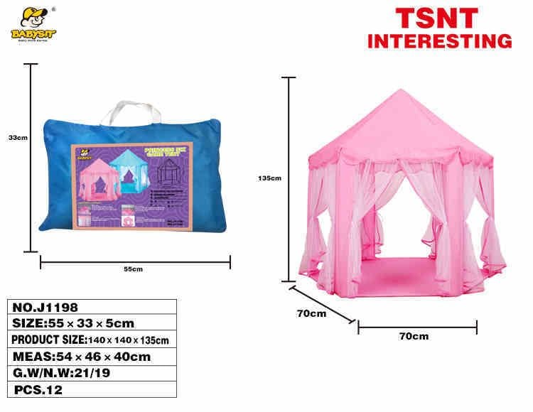 (J1198) Tent Set,Pink Color,Pvc Hand Bag1