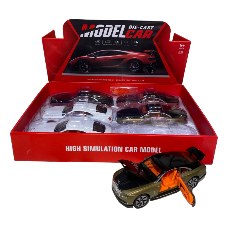 (1900-360) 1:24 P/B Alloy Car W/Light&Sound Open 6
