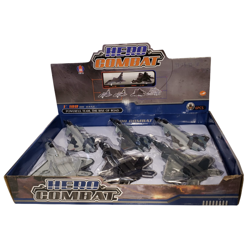 (9803B-9804B) P/B Metal Plane 2Asst 3 Color Mix 6Pcs/D