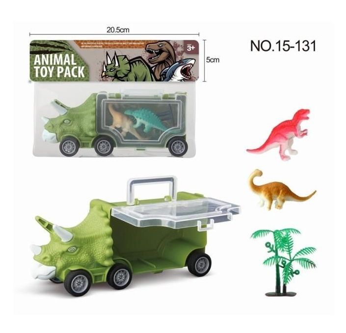 (15-131) Dino Truck, W/2Pcs Dinosaur