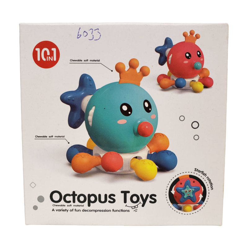 (6033) Octopus Toys 2 Clrs Mix Pb