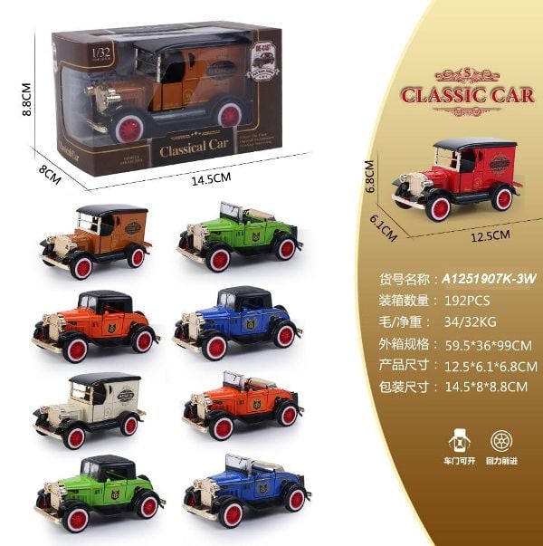 (HY62-13A) 1:32 P/B Die Cast Car 3Asst 3Color W.Bx