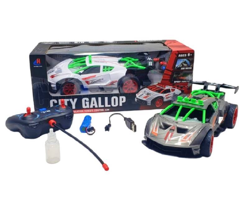 (7035-1A) R/C Car W/Light & Smoking & Usb, W.Bx F