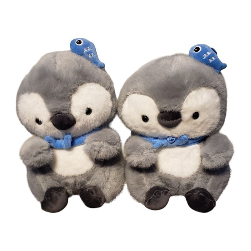 (PenguinFish-35Cm) Penguin With Fish 35Cm New