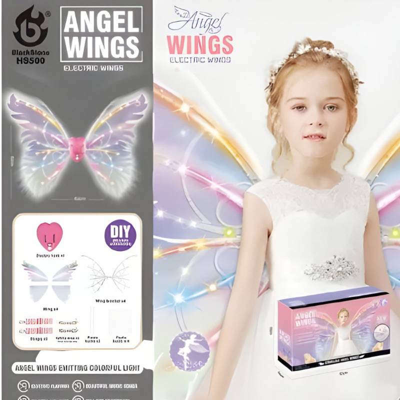 (HS500) Swing Butterfly Wings,W/Light & Music,P.