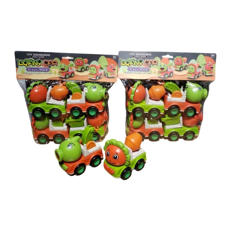 (S203) Fri Cartoon Car 4Pcs/Pvh
