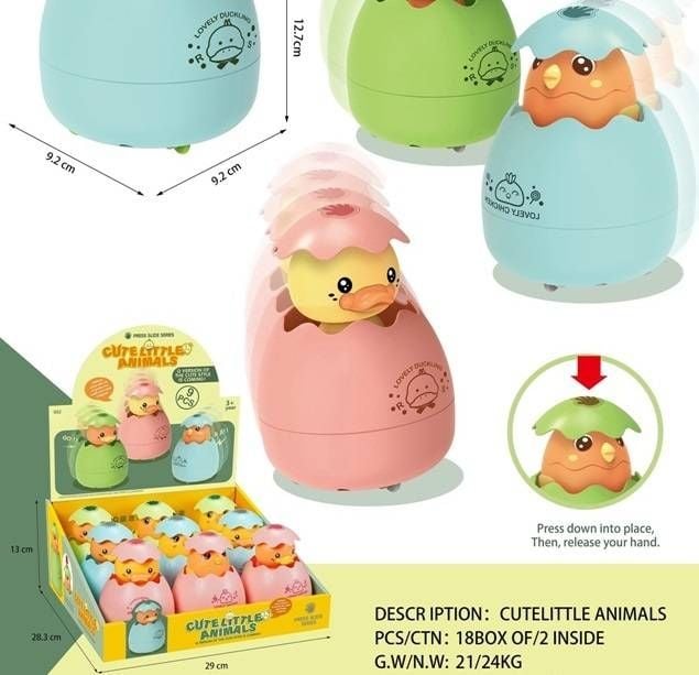 (882) Press And Go Hen'S Egg & Duck Egg, 2 Ass