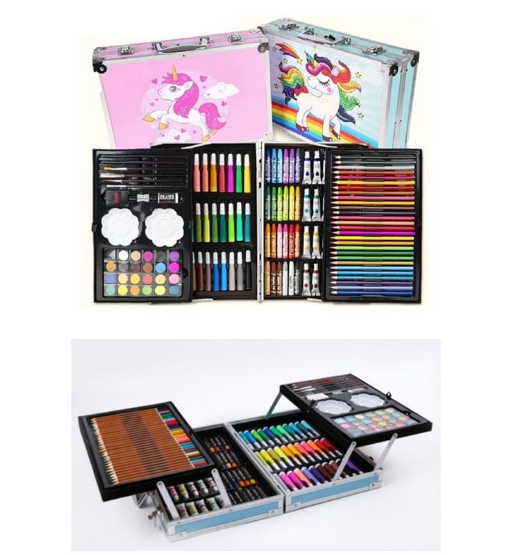 (BE092) Painting Set 145Pcs,2Clr,Aluminum Box1