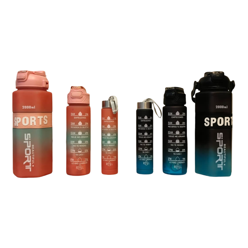 (JY-13) Plastic Bottle,Three Set,Opp,Mix Clr,2000Ml+800Ml+280Ml